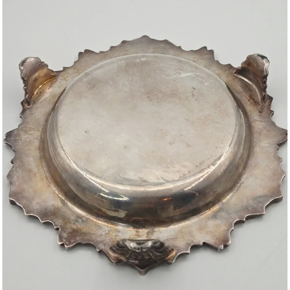 Continental Silver Co Silver Plated Footed Butter Dish - Glass Insert -Domed Lid